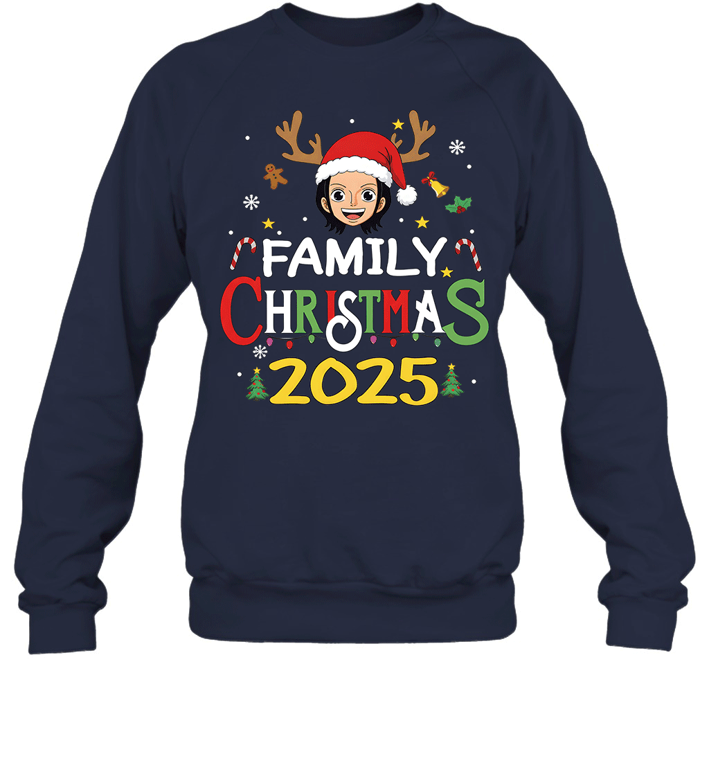 Merry Christmas 2025 With Nico Robin – Family Holiday Vibes Graphic T-shirt