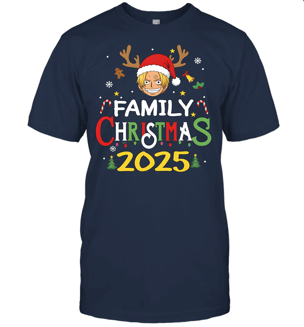Merry Christmas 2025 With Sanji – Family Holiday Vibes Graphic T-shirt