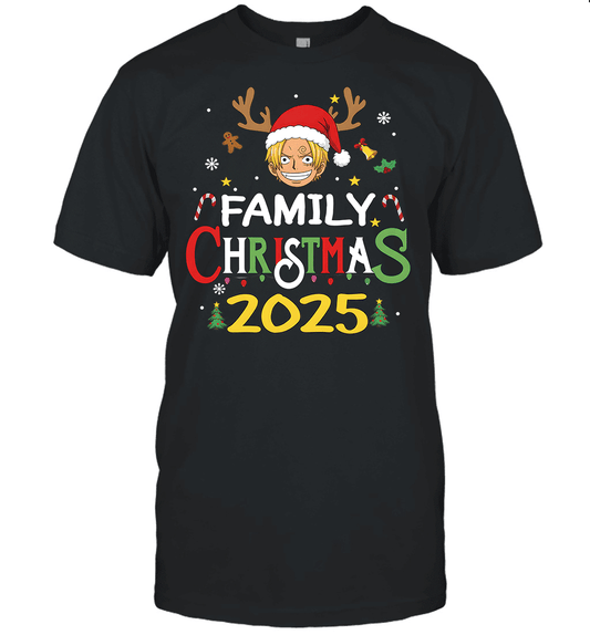 Merry Christmas 2025 With Sanji – Family Holiday Vibes Graphic T-shirt