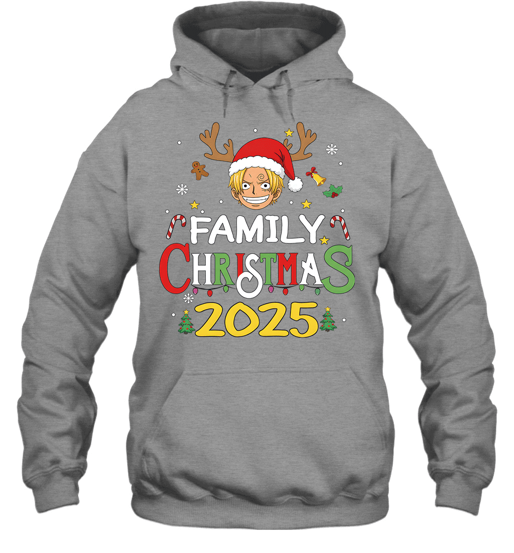 Merry Christmas 2025 With Sanji – Family Holiday Vibes Graphic T-shirt