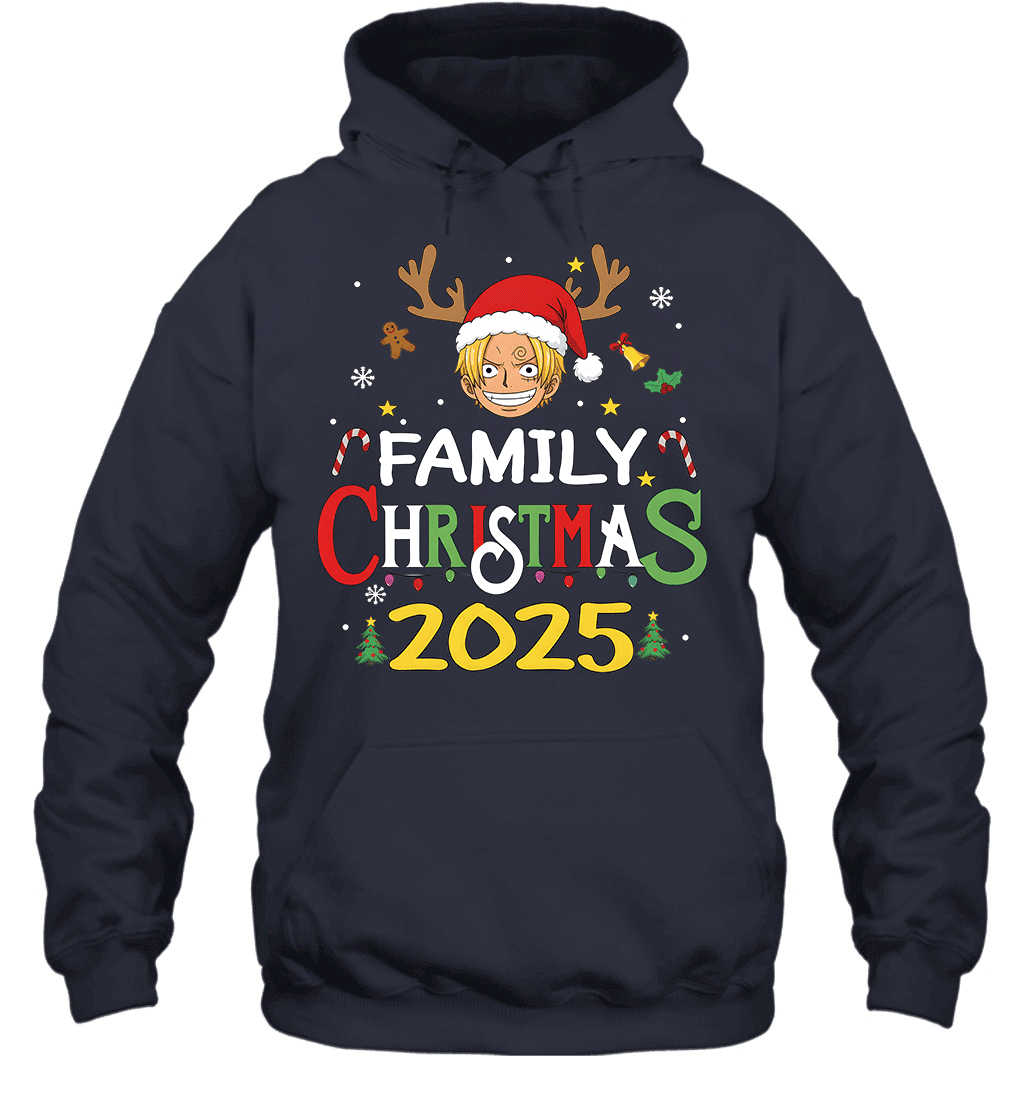 Merry Christmas 2025 With Sanji – Family Holiday Vibes Graphic T-shirt