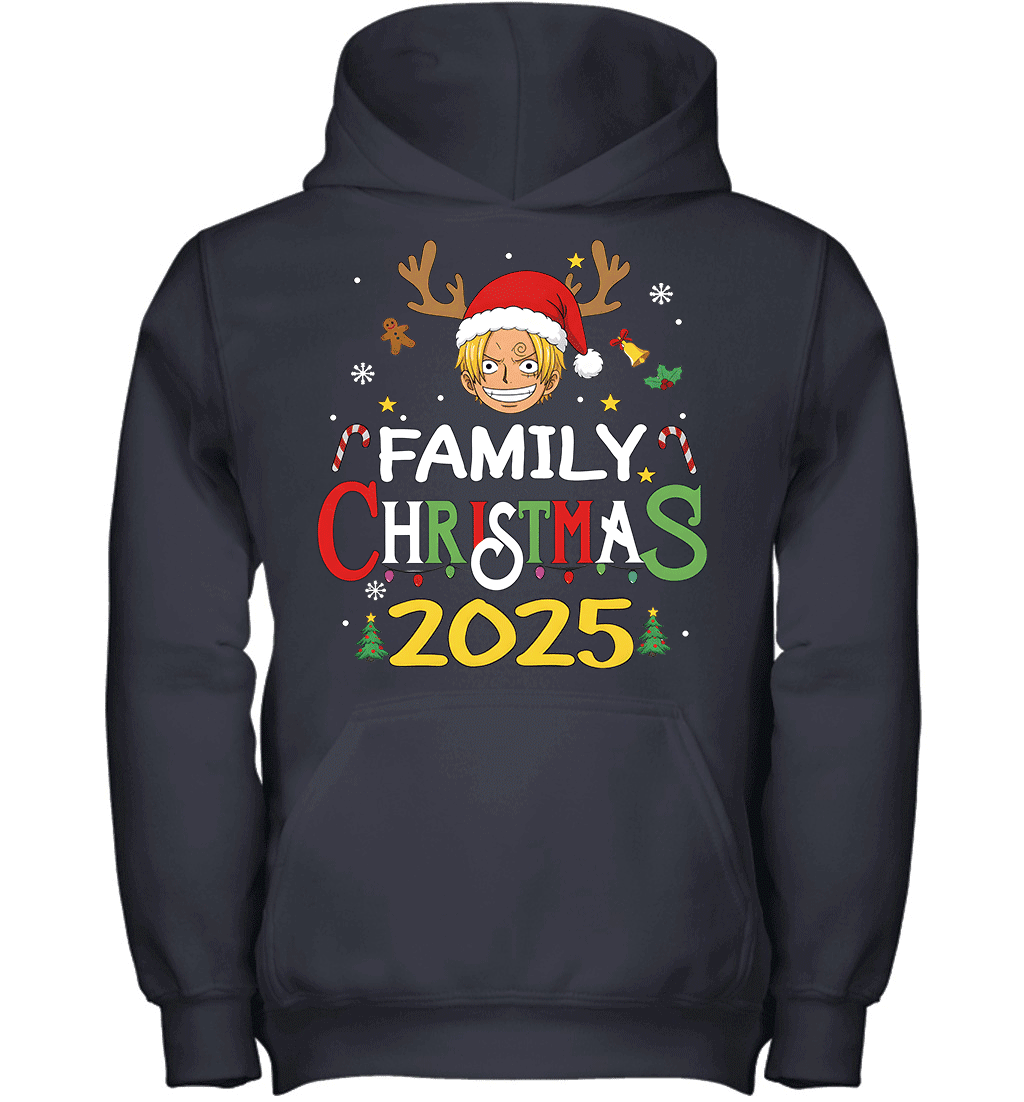 Merry Christmas 2025 With Sanji – Family Holiday Vibes Graphic T-shirt