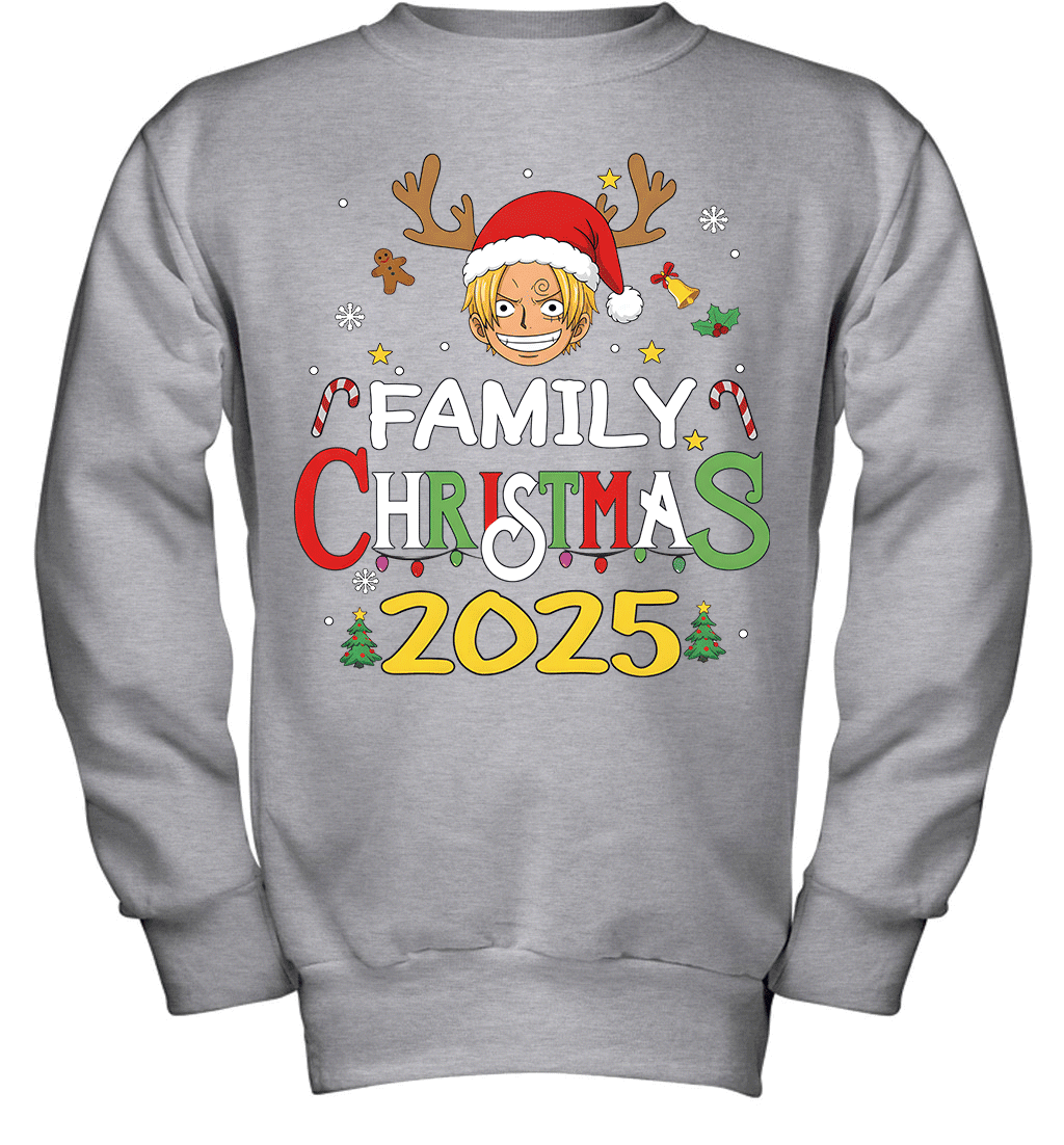Merry Christmas 2025 With Sanji – Family Holiday Vibes Graphic T-shirt