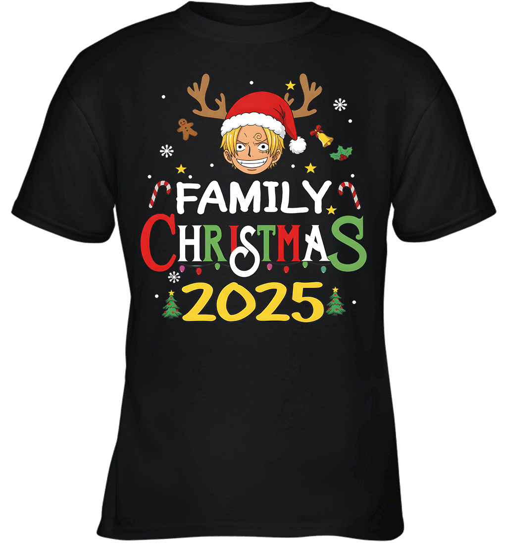 Merry Christmas 2025 With Sanji – Family Holiday Vibes Graphic T-shirt