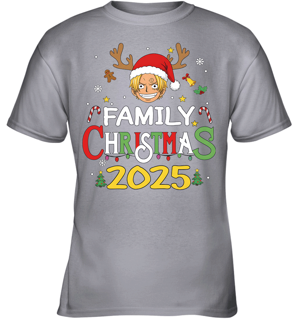 Merry Christmas 2025 With Sanji – Family Holiday Vibes Graphic T-shirt