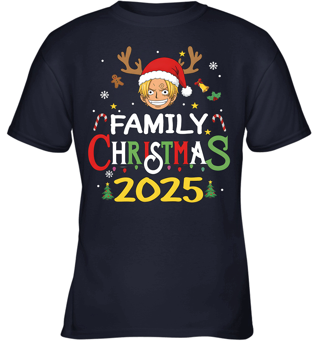 Merry Christmas 2025 With Sanji – Family Holiday Vibes Graphic T-shirt