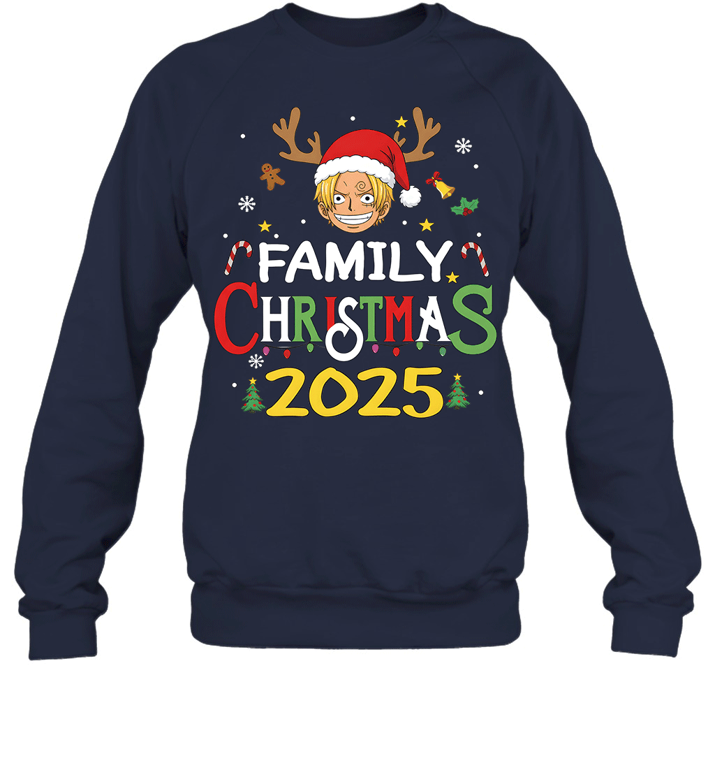 Merry Christmas 2025 With Sanji – Family Holiday Vibes Graphic T-shirt
