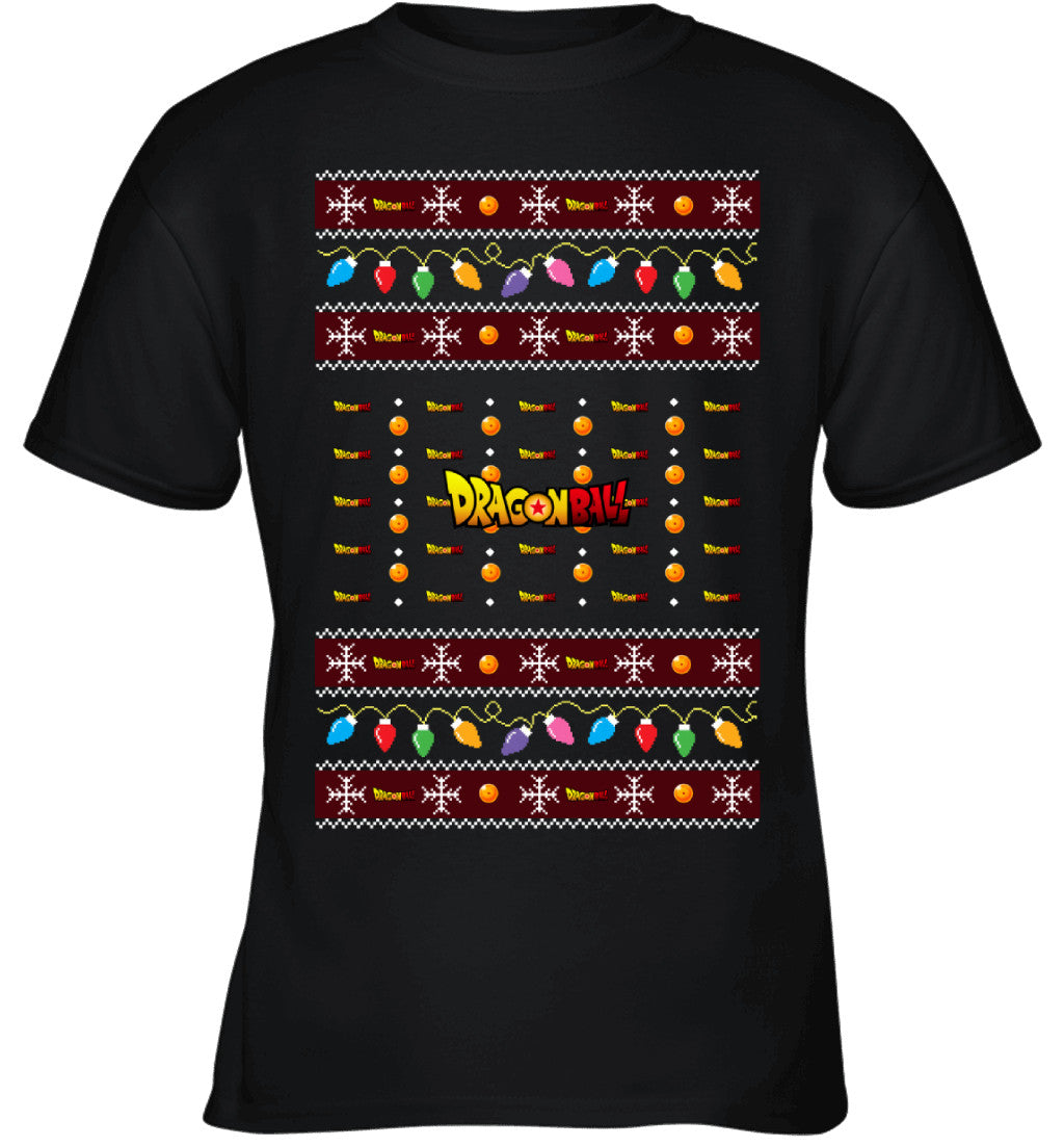 Dragon Ball Holiday Lights Ugly Christmas T-Shirt