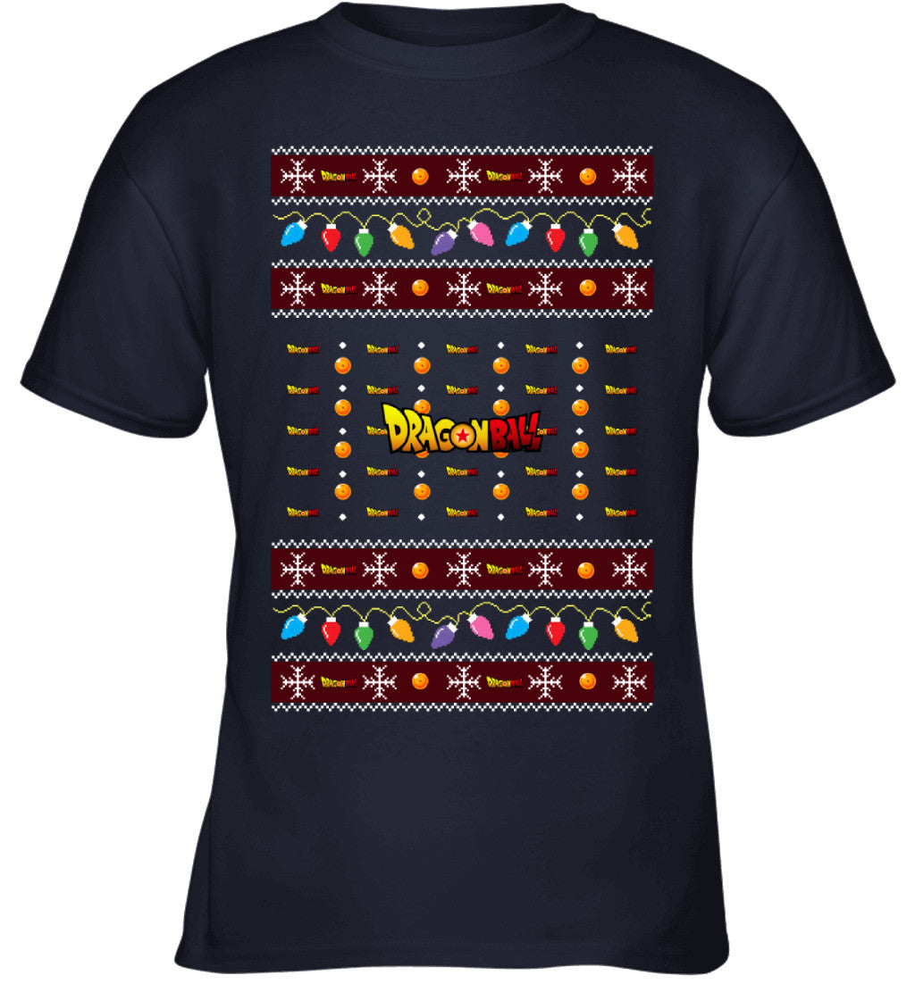 Dragon Ball Holiday Lights Ugly Christmas T-Shirt
