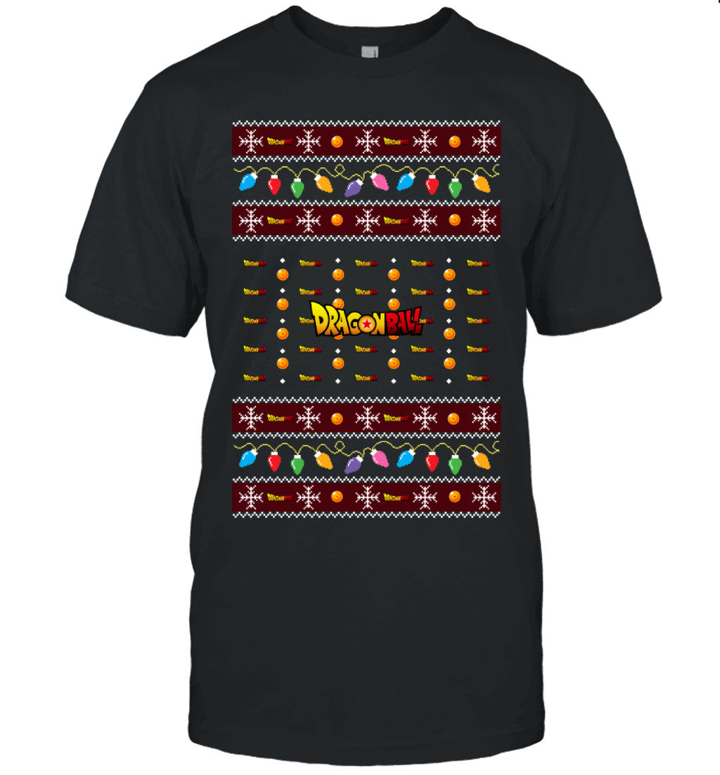 Dragon Ball Holiday Lights Ugly Christmas T-Shirt