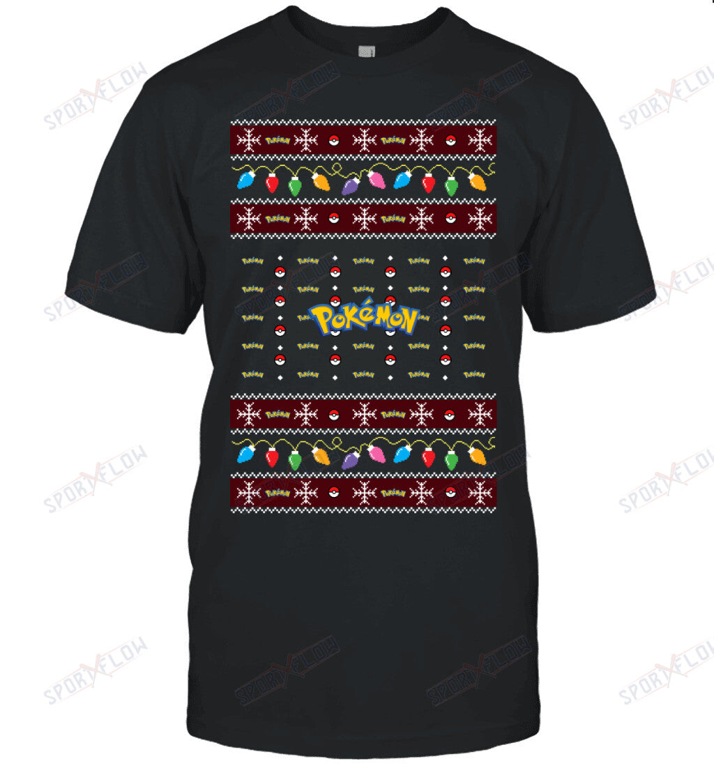 Pokemon Holiday Lights Ugly Christmas T-Shirt