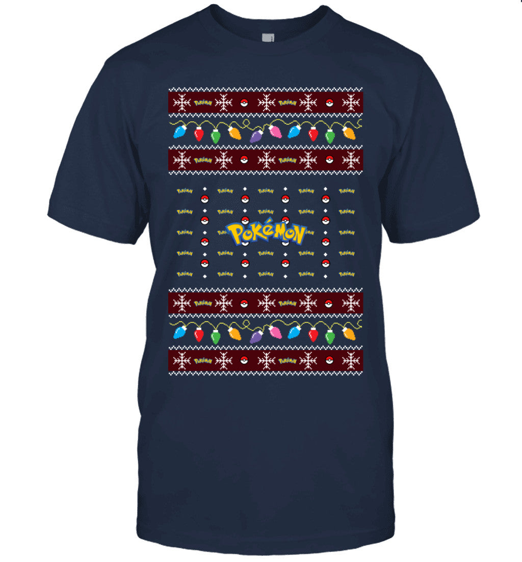 Pokemon Holiday Lights Ugly Christmas T-Shirt
