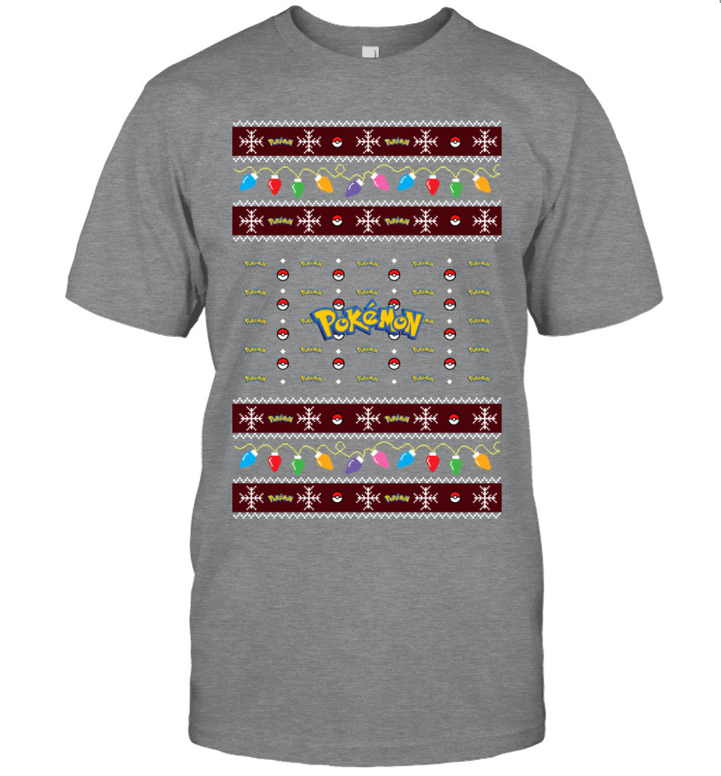 Pokemon Holiday Lights Ugly Christmas T-Shirt