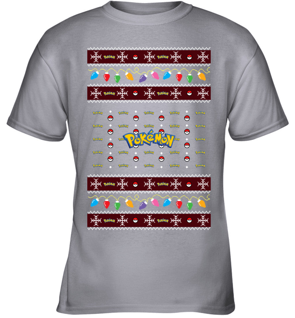 Pokemon Holiday Lights Ugly Christmas T-Shirt