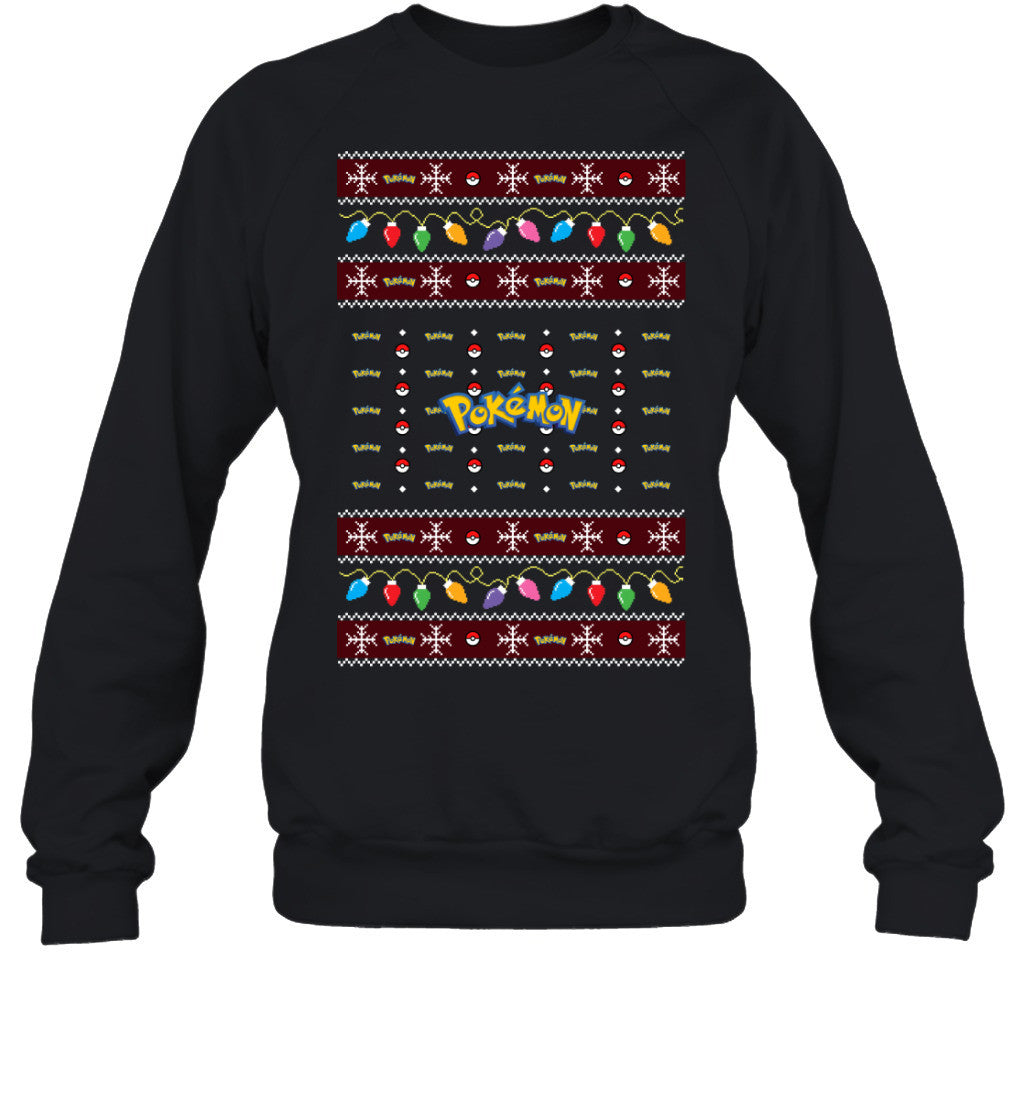 Pokemon Holiday Lights Ugly Christmas T-Shirt