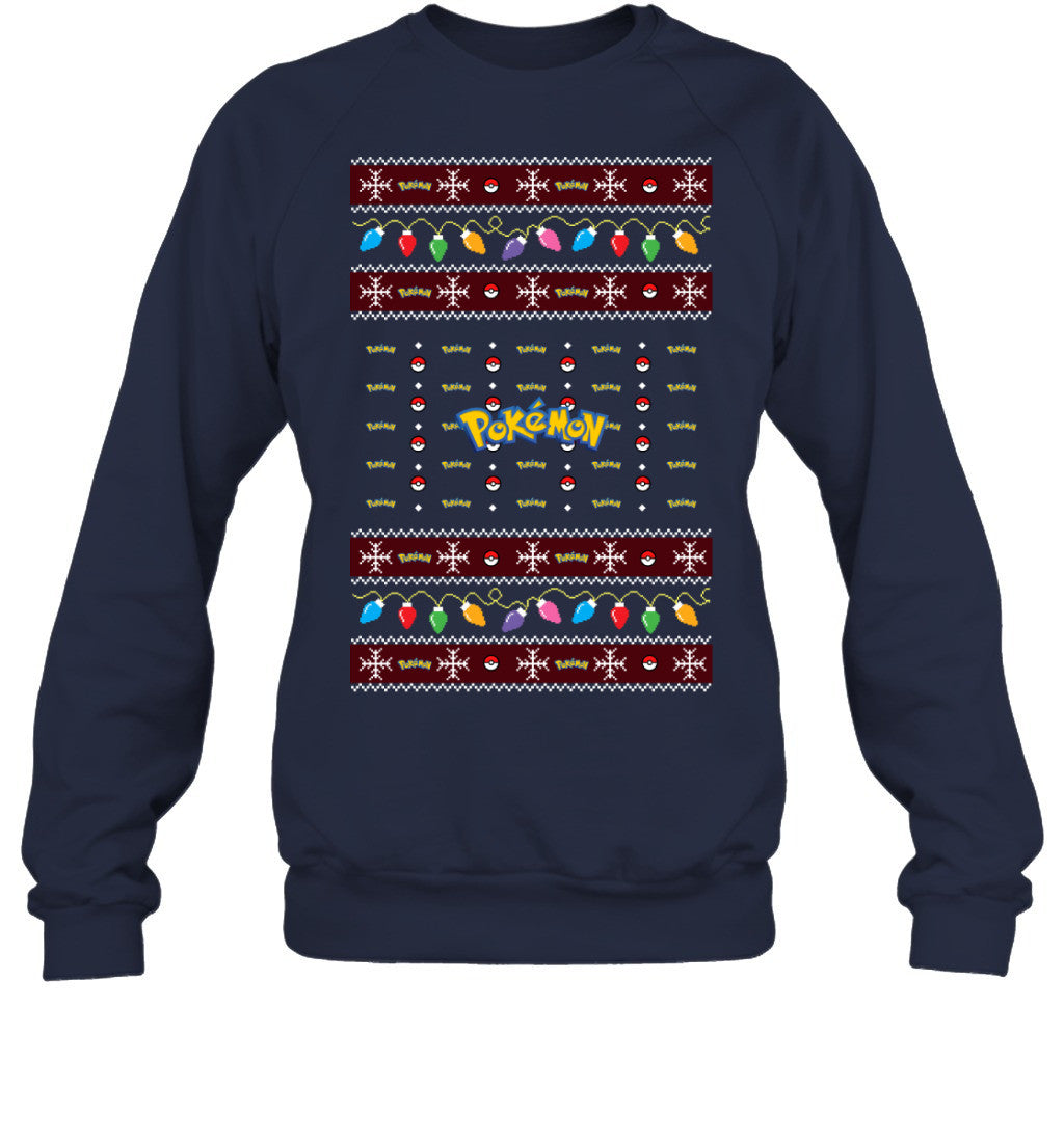 Pokemon Holiday Lights Ugly Christmas T-Shirt