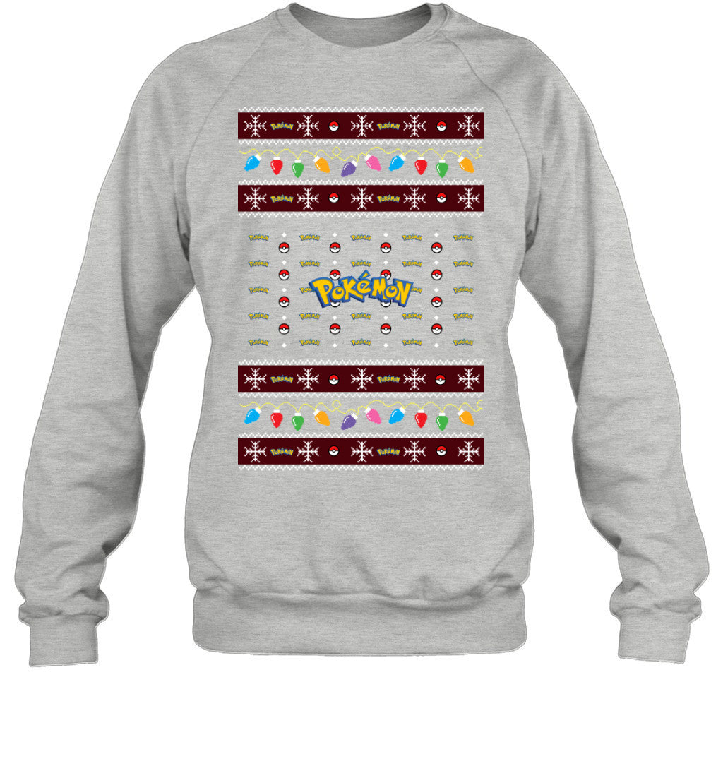 Pokemon Holiday Lights Ugly Christmas T-Shirt