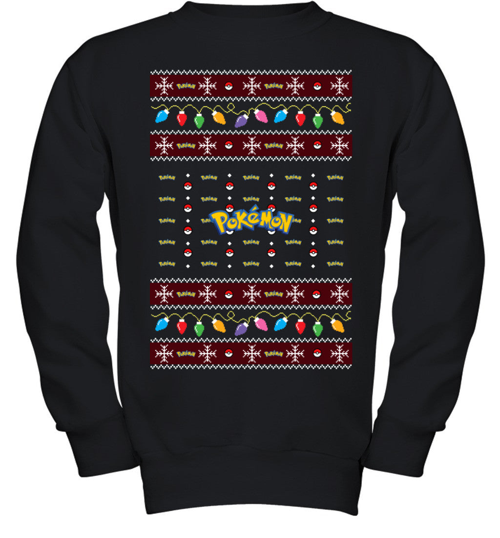 Pokemon Holiday Lights Ugly Christmas T-Shirt