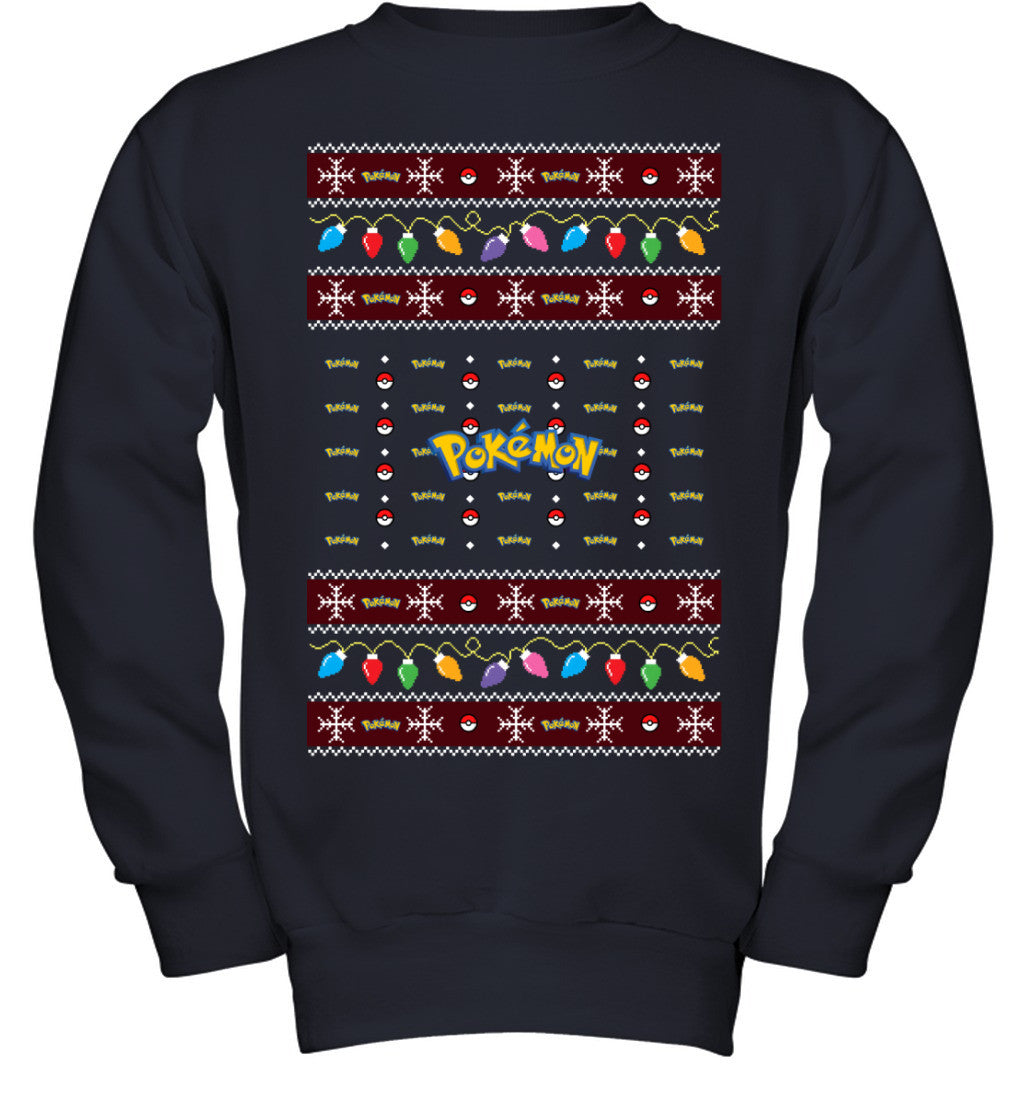 Pokemon Holiday Lights Ugly Christmas T-Shirt