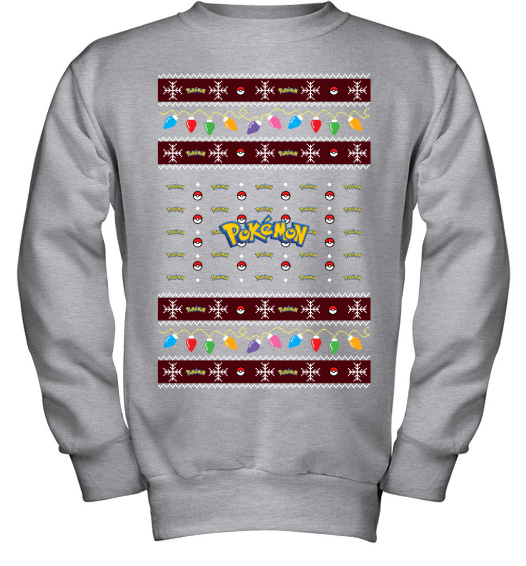 Pokemon Holiday Lights Ugly Christmas T-Shirt