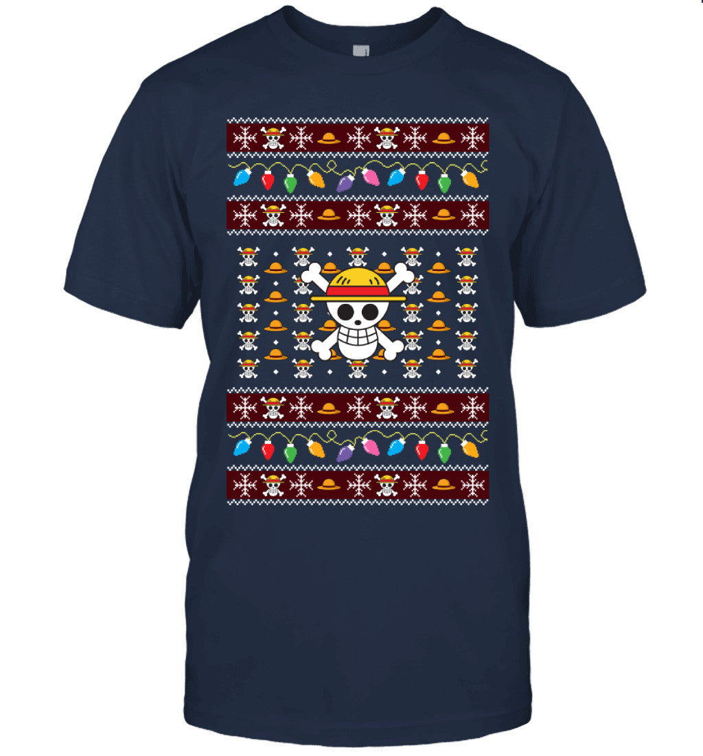 One Piece Holiday Lights Ugly Christmas T-Shirt