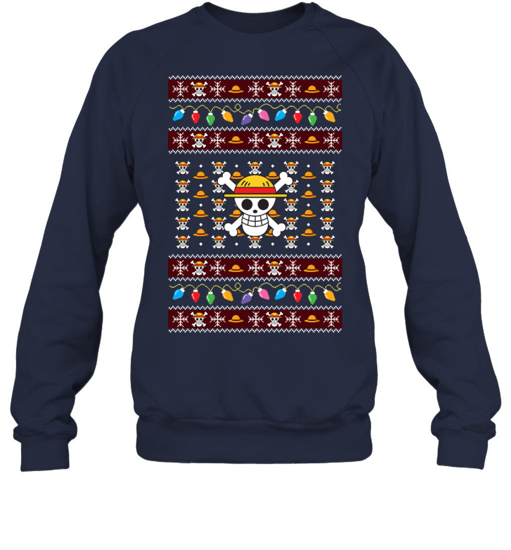 One Piece Holiday Lights Ugly Christmas T-Shirt