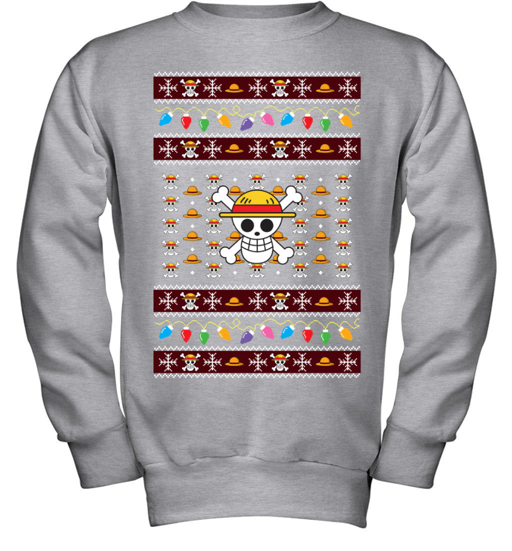 One Piece Holiday Lights Ugly Christmas T-Shirt