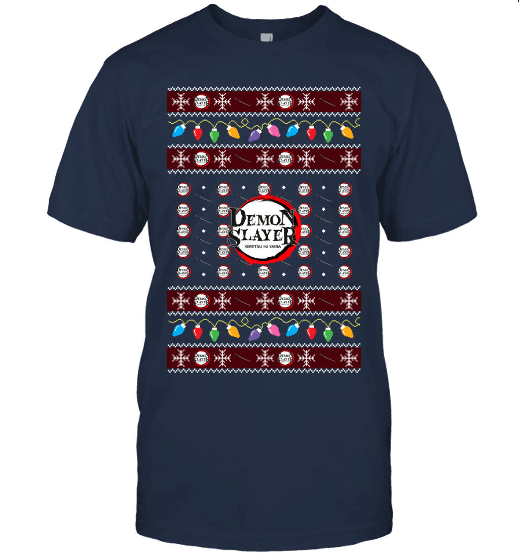 Demon Slayer Holiday Lights Ugly Christmas T-Shirt