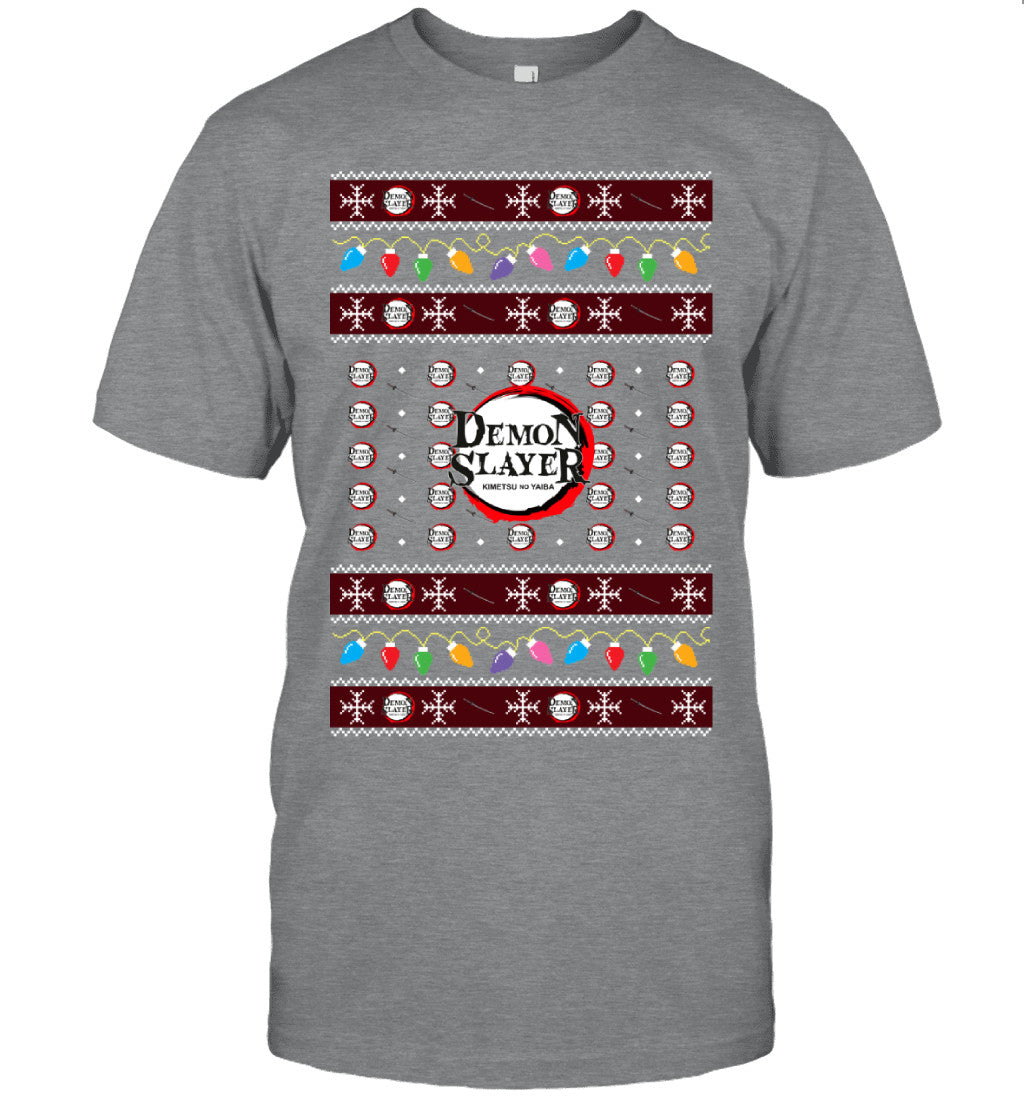 Demon Slayer Holiday Lights Ugly Christmas T-Shirt