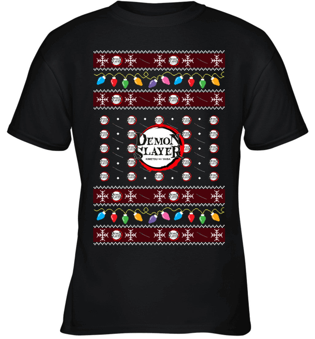 Demon Slayer Holiday Lights Ugly Christmas T-Shirt