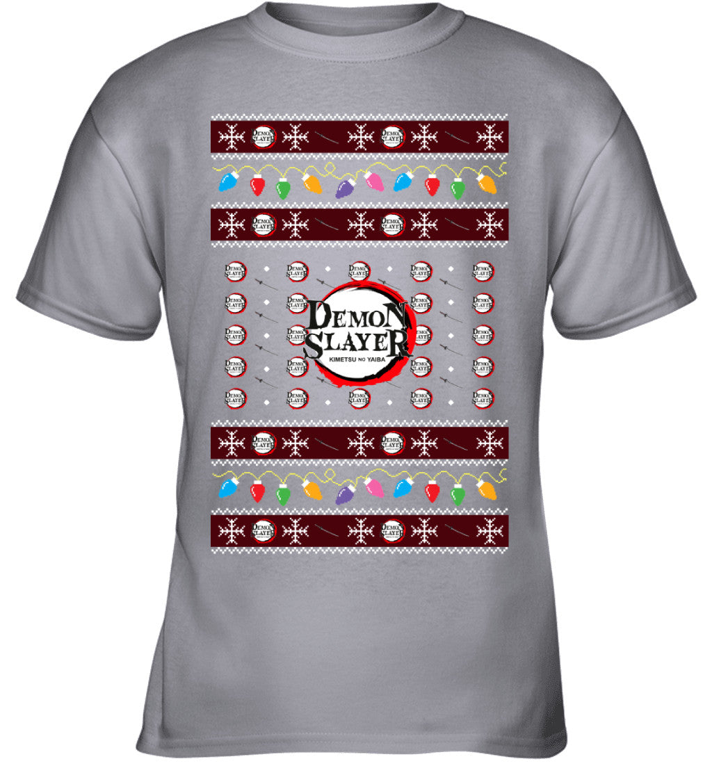 Demon Slayer Holiday Lights Ugly Christmas T-Shirt