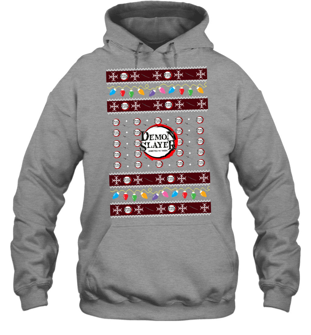Demon Slayer Holiday Lights Ugly Christmas T-Shirt