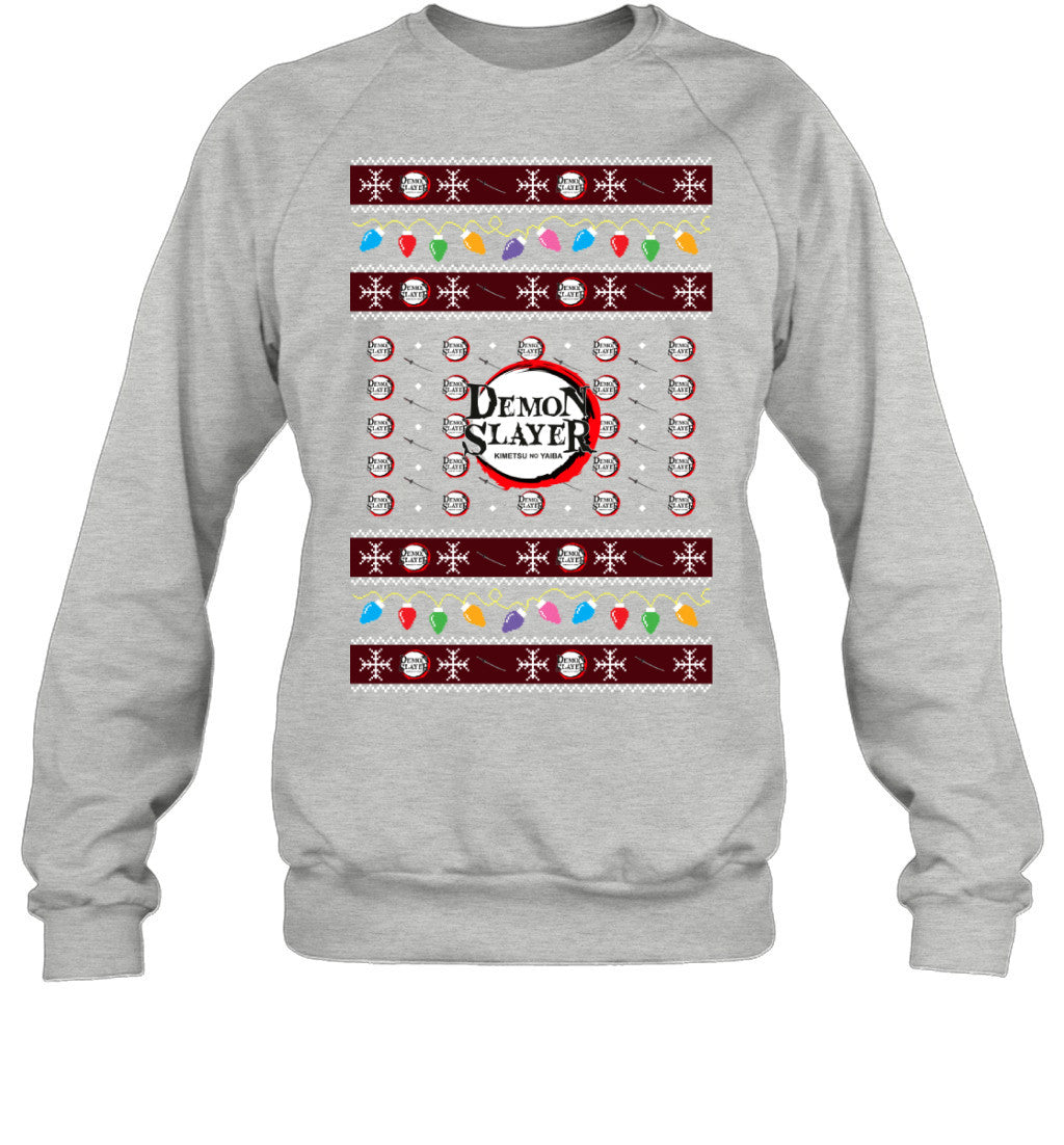 Demon Slayer Holiday Lights Ugly Christmas T-Shirt