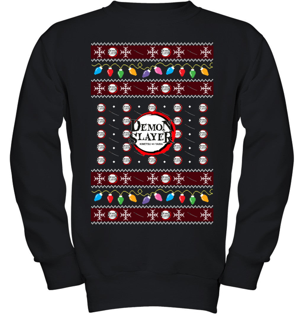 Demon Slayer Holiday Lights Ugly Christmas T-Shirt