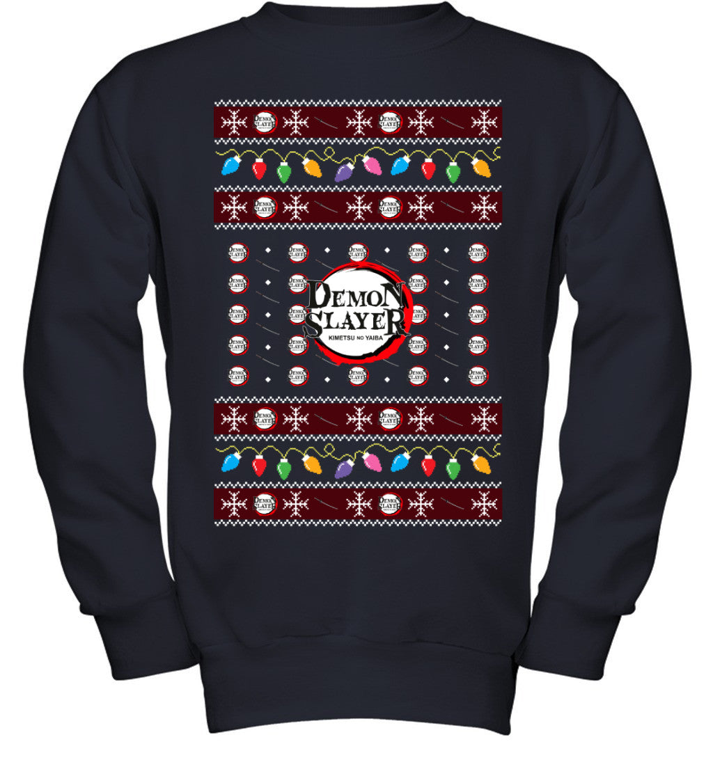 Demon Slayer Holiday Lights Ugly Christmas T-Shirt