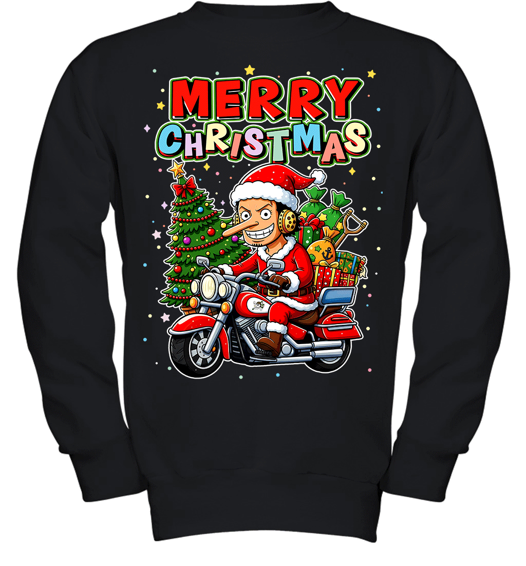 Chopper Merry Ride – One Piece Christmas Graphic T-shirt