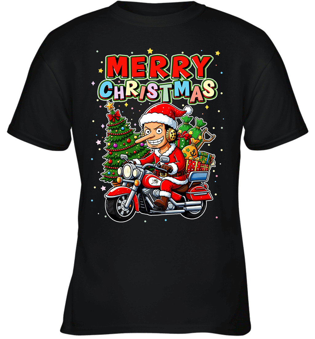 Chopper Merry Ride – One Piece Christmas Graphic T-shirt