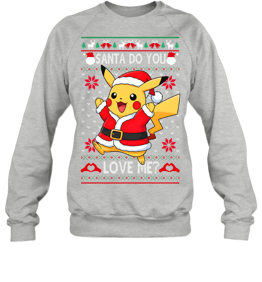 Pikachu Pokemon Santa Do You Love Me Ugly Christmas T-Shirt