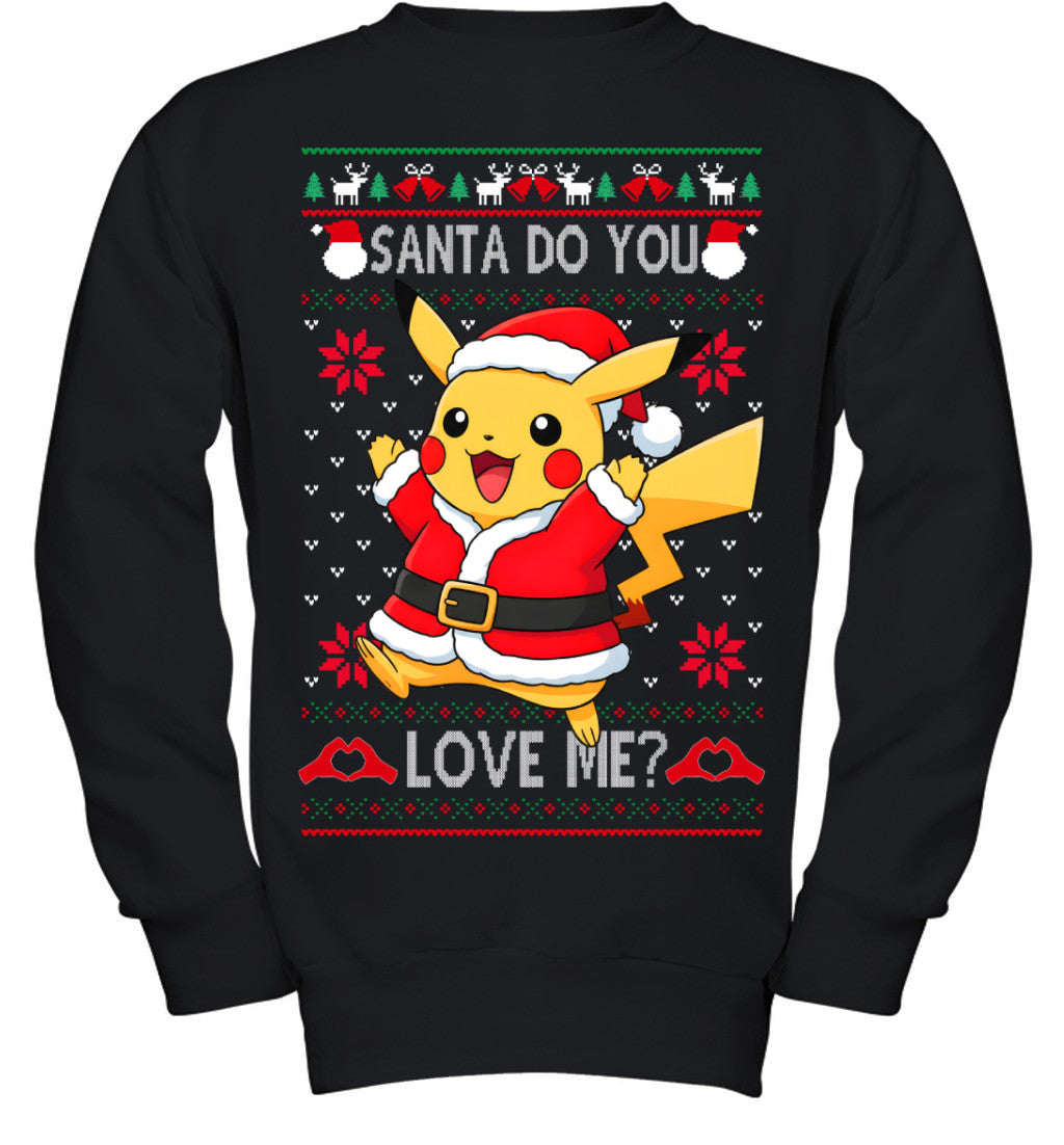 Pikachu Pokemon Santa Do You Love Me Ugly Christmas T-Shirt