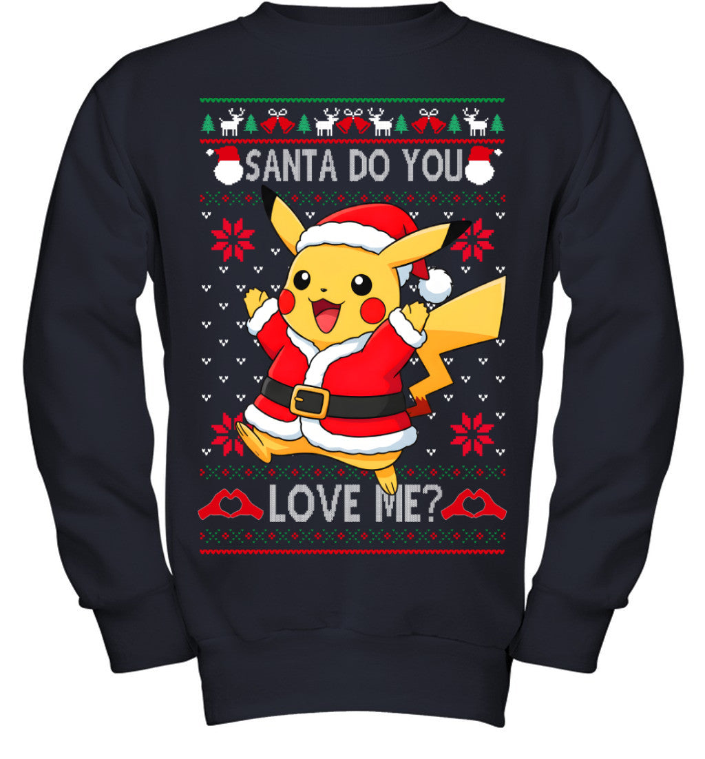 Pikachu Pokemon Santa Do You Love Me Ugly Christmas T-Shirt