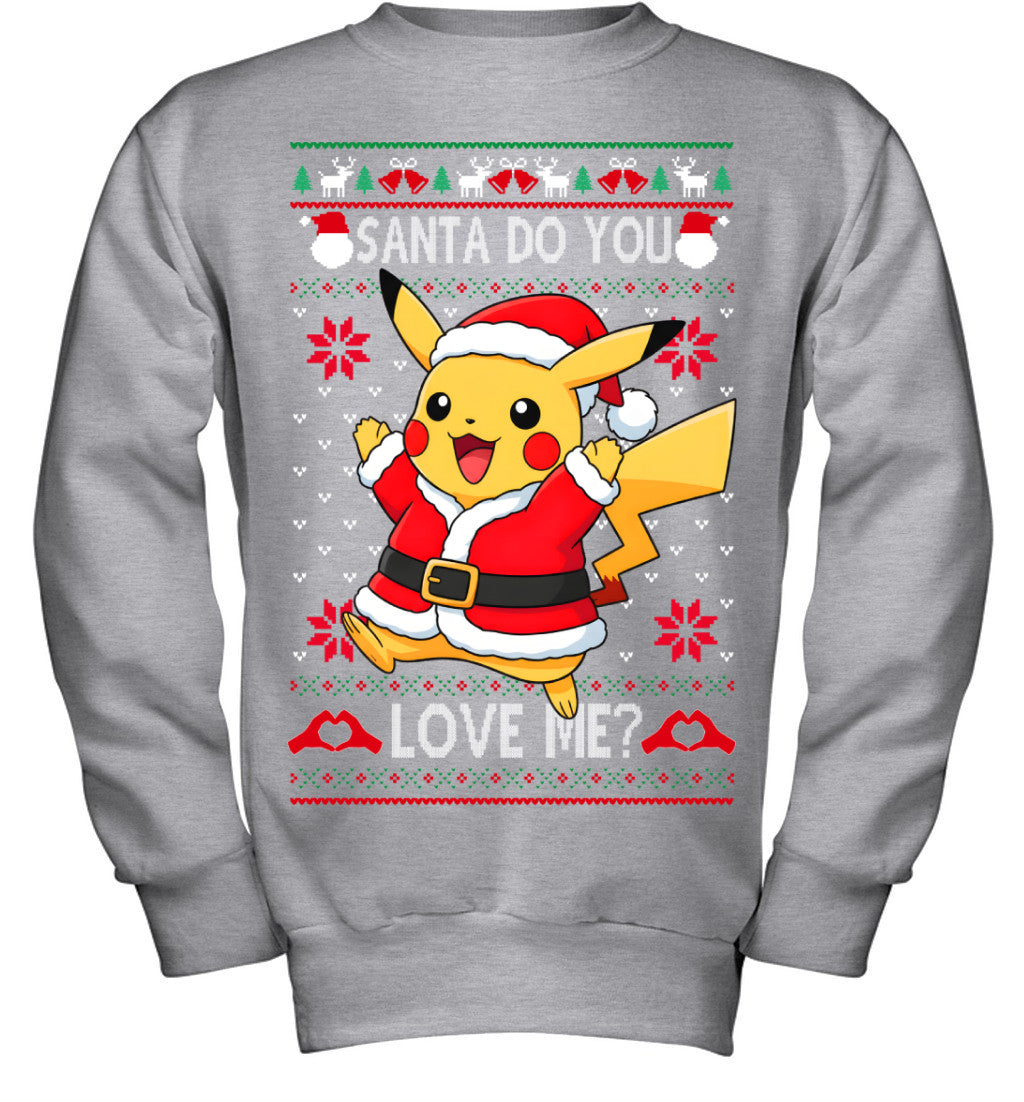 Pikachu Pokemon Santa Do You Love Me Ugly Christmas T-Shirt
