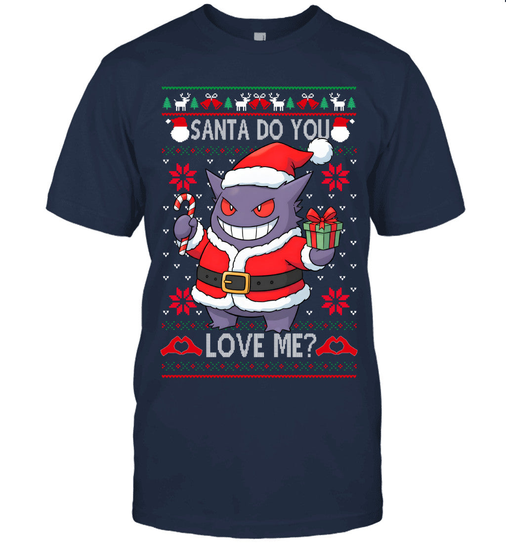 Gengar Pokemon Santa Do You Love Me Ugly Christmas T-Shirt