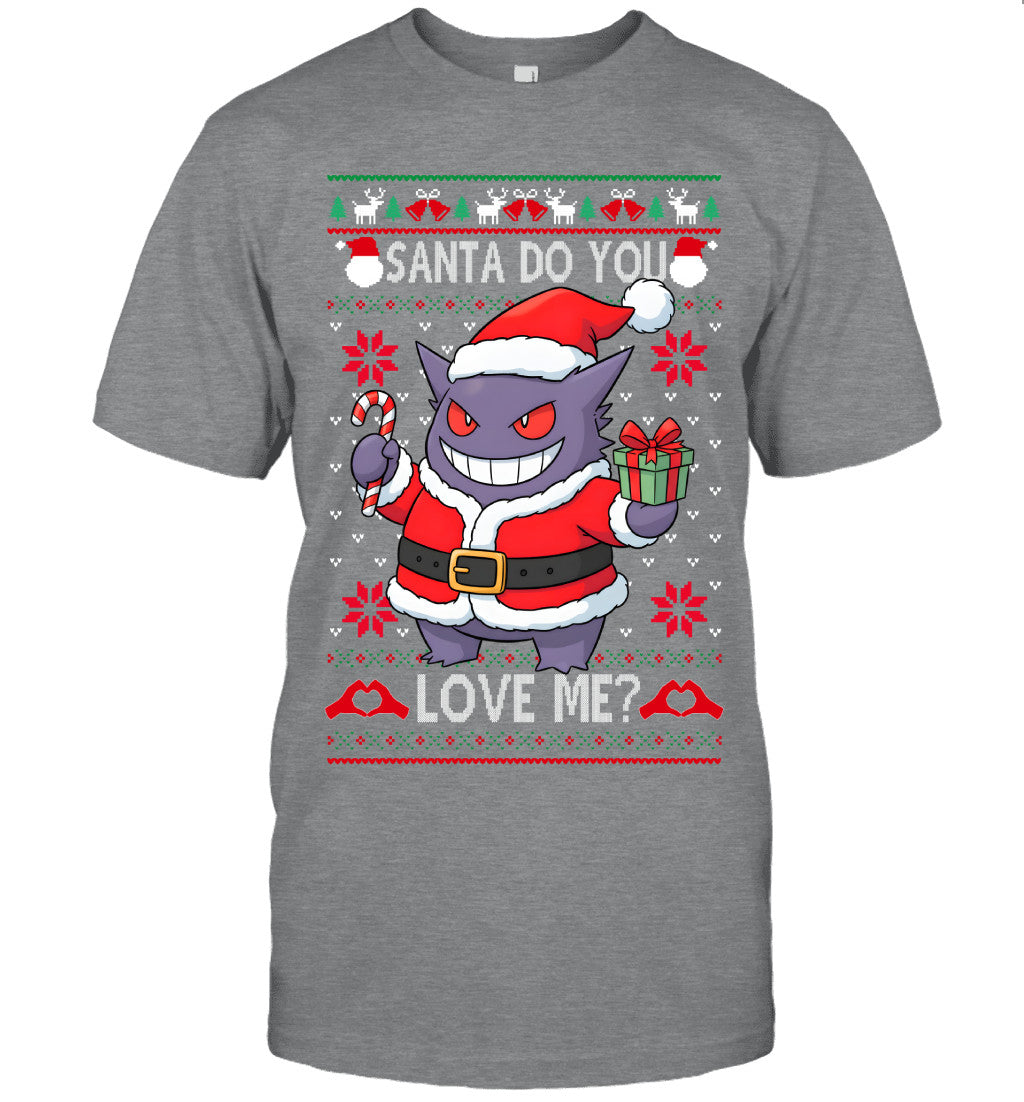 Gengar Pokemon Santa Do You Love Me Ugly Christmas T-Shirt