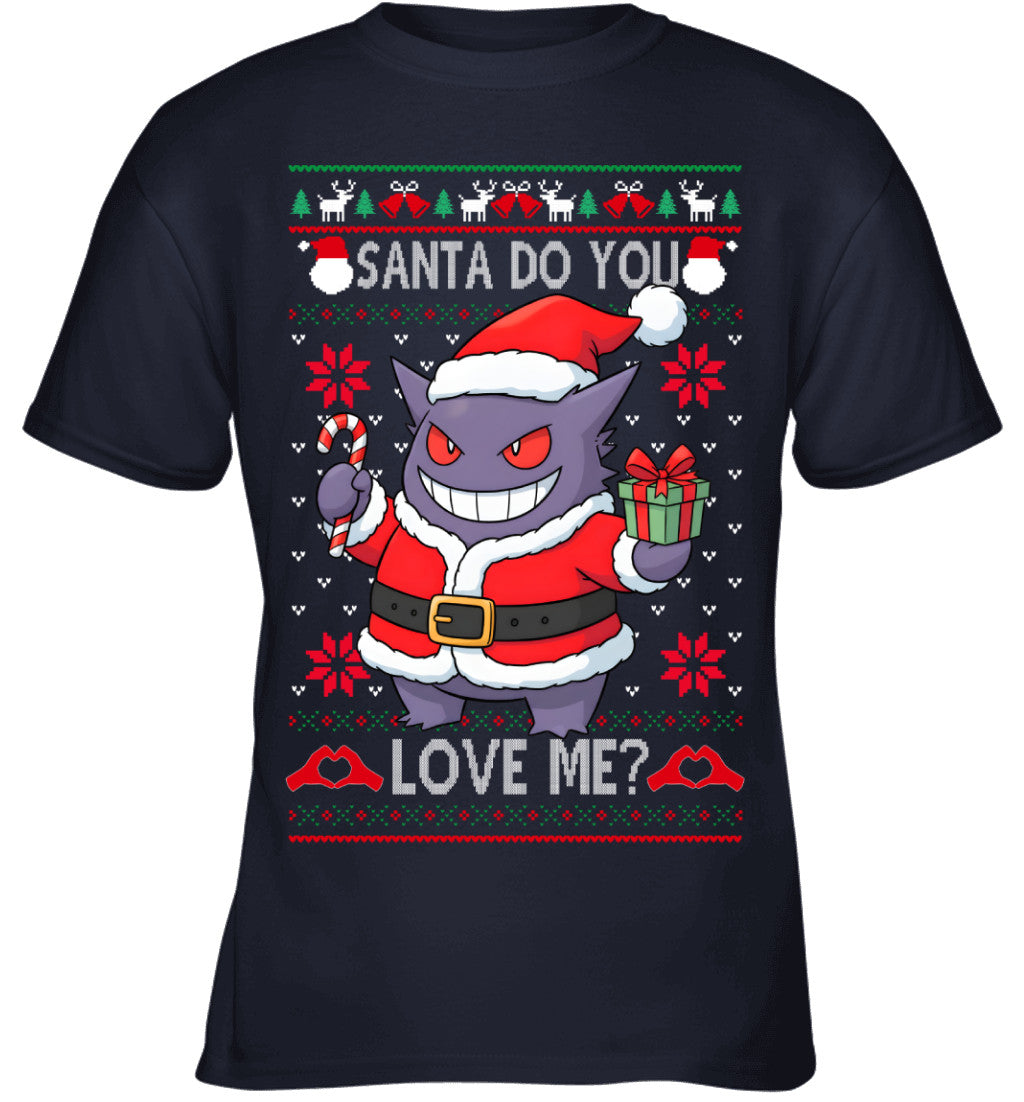 Gengar Pokemon Santa Do You Love Me Ugly Christmas T-Shirt