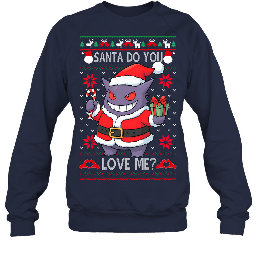 Gengar Pokemon Santa Do You Love Me Ugly Christmas T-Shirt