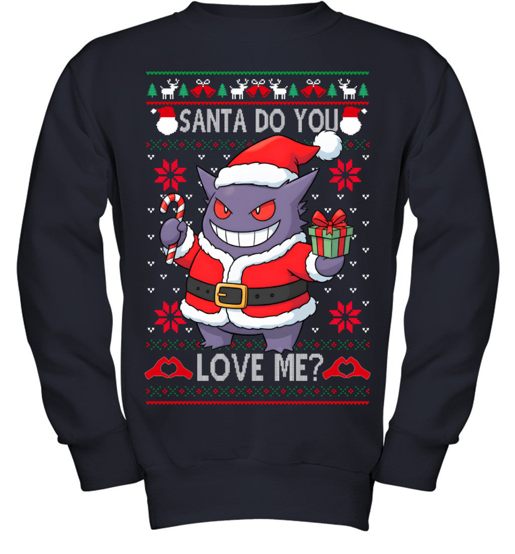 Gengar Pokemon Santa Do You Love Me Ugly Christmas T-Shirt