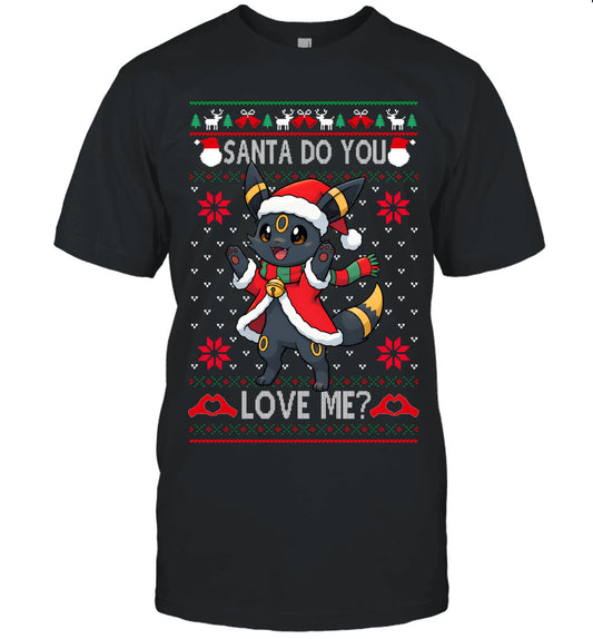 Umbreon Pokemon Santa Do You Love Me Ugly Christmas T-Shirt