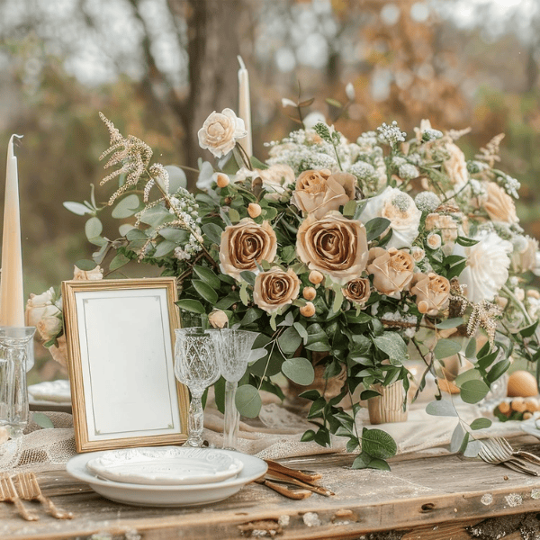 12pcs Champagne Artificial Roses