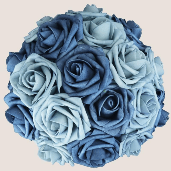 50pcs Dusty Blue Artificial Foam Roses