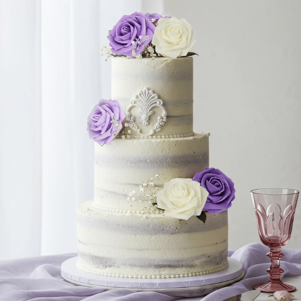 25pcs Artificial Foam Roses with Stems – Purple Artificial Flowers